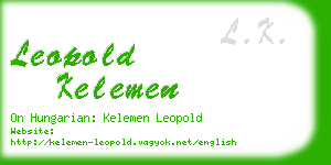 leopold kelemen business card